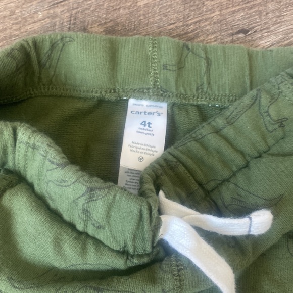 🔴 $3 Carters boys 4T Green Dinosaur Joggers - Picture 3 of 4